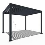 WEIDE Pergola 3x3,6m Aluminium Lamellendach Anthrazit
