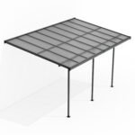 Juskys Borneo Terrassenüberdachung 5x3 m Aluminium Dunkelgrau