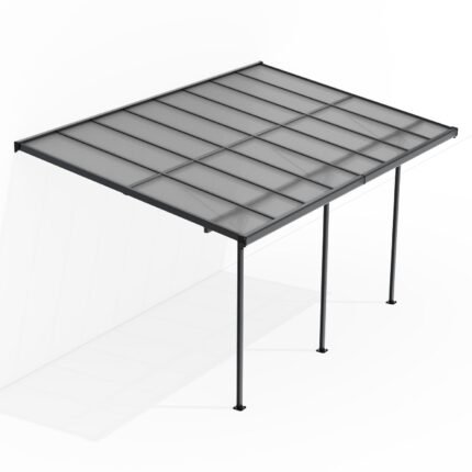 Juskys Borneo Terrassenüberdachung 5x3 m Aluminium Dunkelgrau