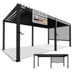 Juskys Lamellendach Tahiti 3x5,9 m mit Seitenwand Anthrazit