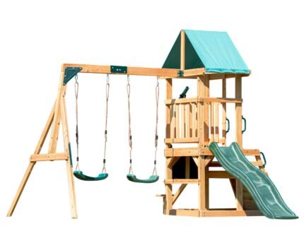 Kinderspielturm Zedernholz mit Rutsche & Schaukel ab 3 J.