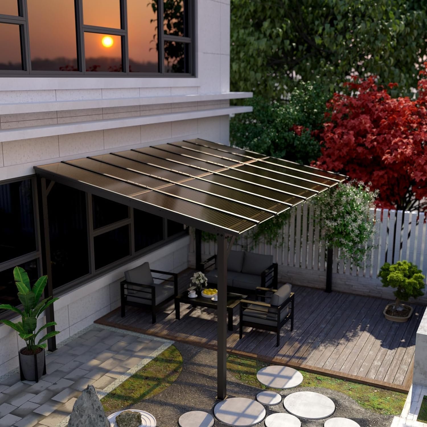 UDPATIO Terrassenüberdachung Borneo 4,2x3m Polycarbonat – Bild 8