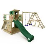 WICKEY Smart Surf Kinderspielturm mit Kletteranbau & Rutsche