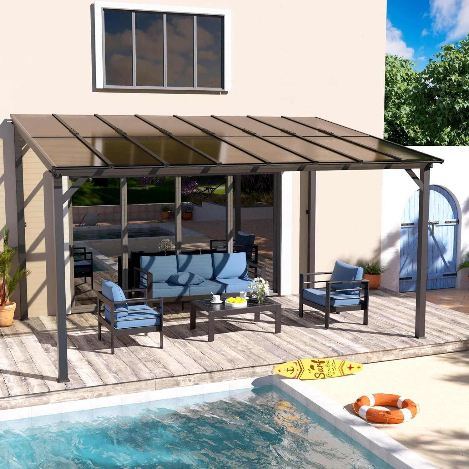 UDPATIO Terrassenüberdachung Borneo 4,2x3m Polycarbonat