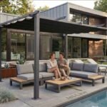 Jet-Line Pergola Luxor 4x3 m Aluminium Anthrazit mit Markise