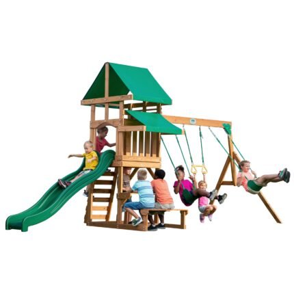 Backyard Discovery Belmont Spielturm Holz Rutsche Sandkasten