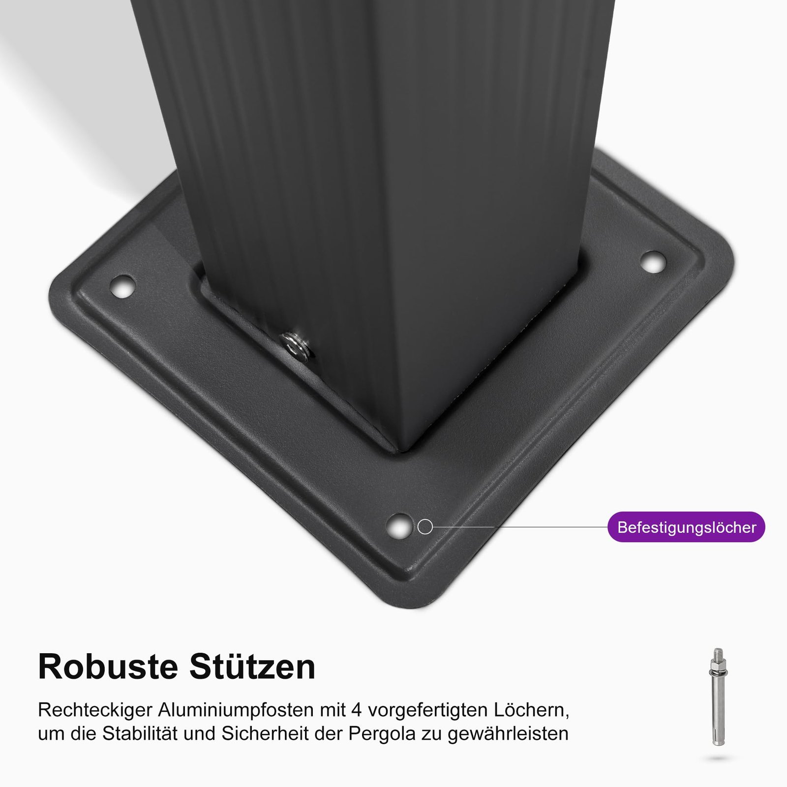 PURPLE LEAF Aluminium Pergola 3x4m – Schiebedach, UV-Schutz – Bild 7