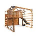 HATIS Kubu Kinderspielplatz FSC-Holz mit Kletternetz & Rutsche