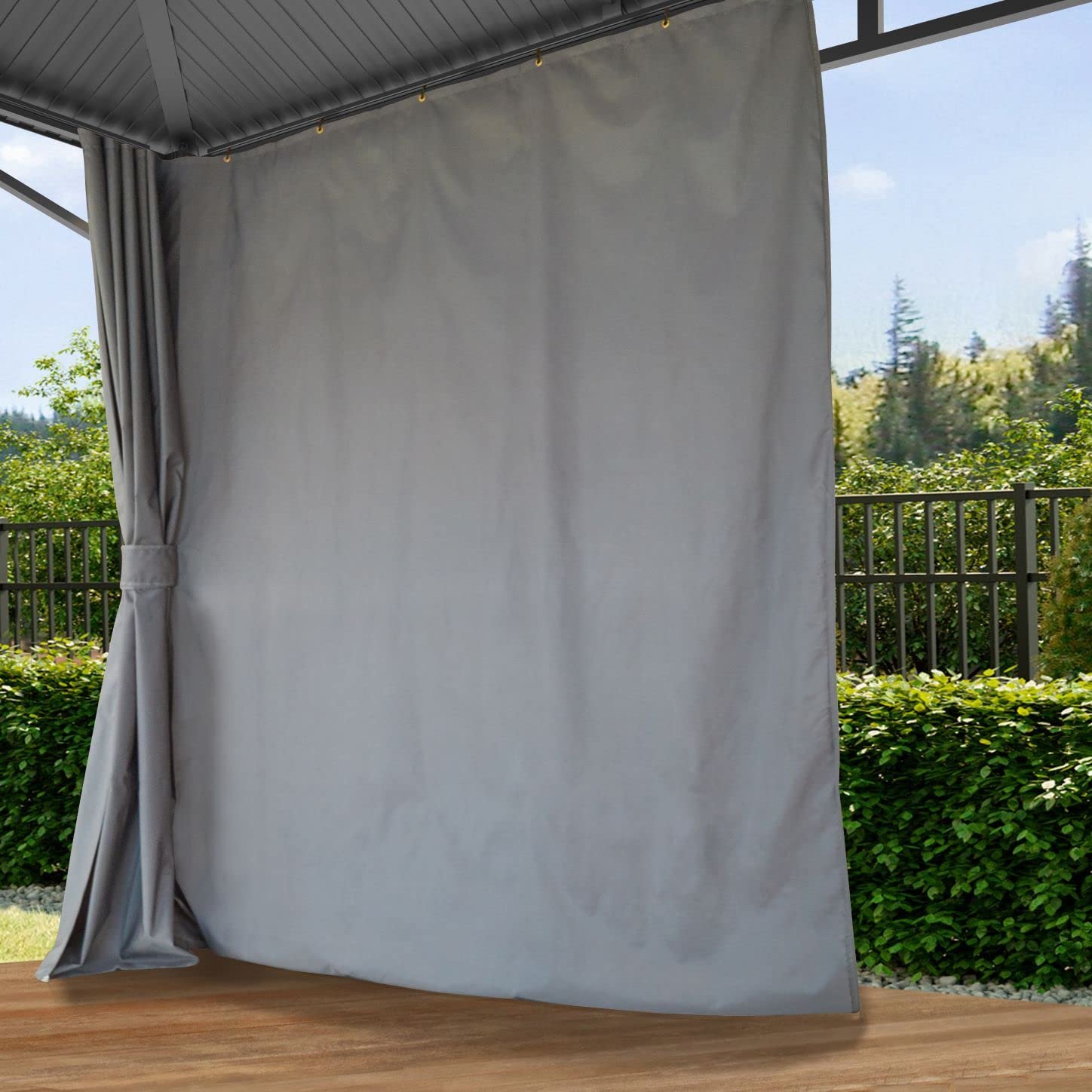 TOOLPORT Gartenpavillon 3x4 m Hardtop Stahldach 4 Seitenteile Grau – Bild 7