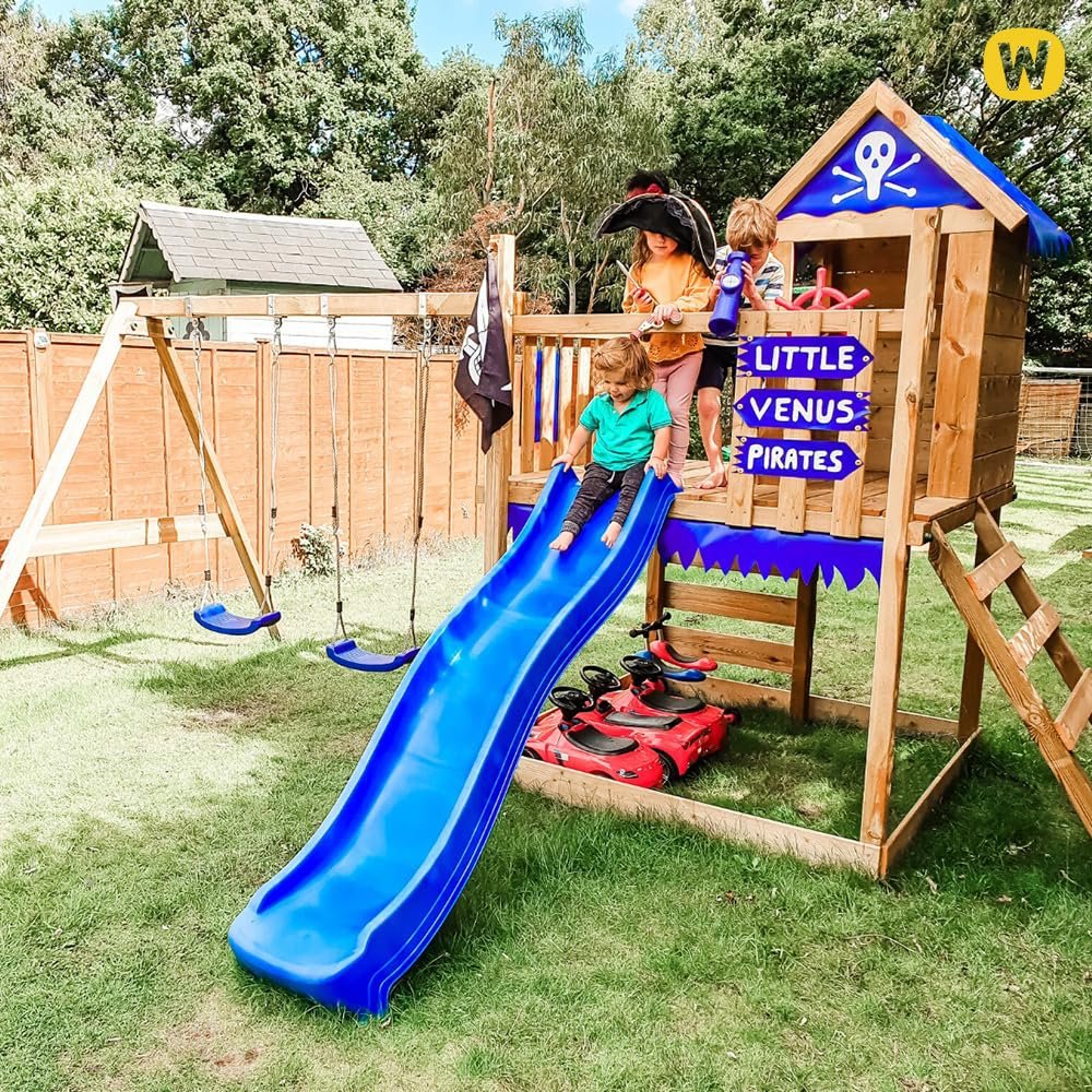 WICKEY Smart Cave Kinderspielturm Spielhaus & Rutsche Anthrazit – Bild 7