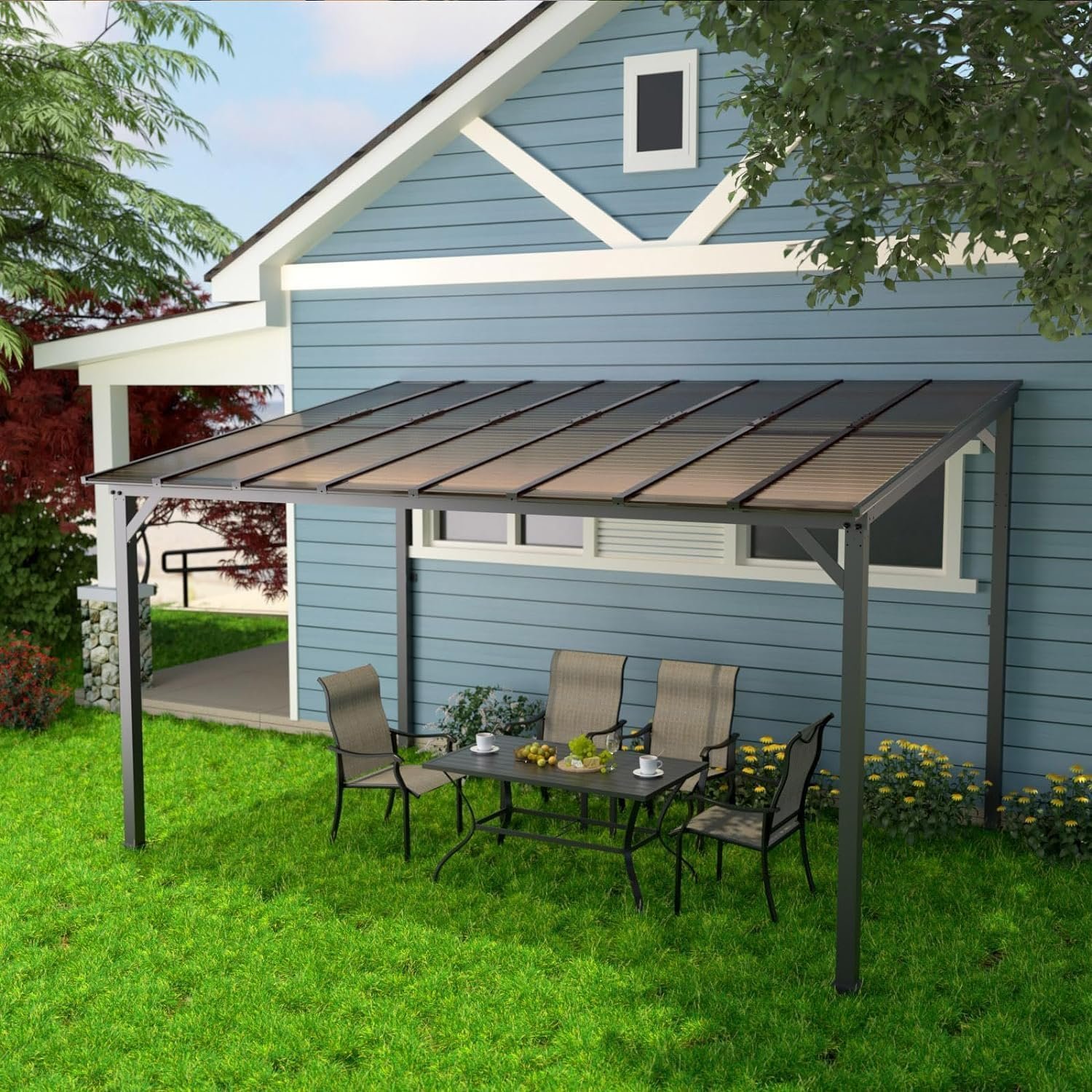 UDPATIO Terrassenüberdachung Borneo 4,2x3m Polycarbonat – Bild 9
