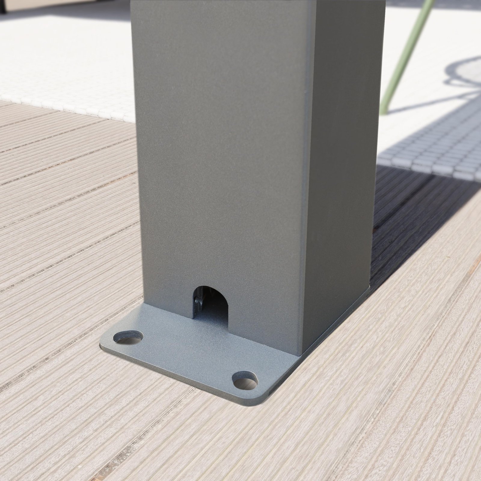 PRIMEYARD Pergola 3x6m Aluminium Lamellendach Stahl Grau – Bild 9