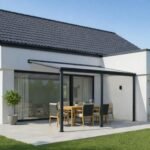 Terrassendach Aluminium transparentes Dach | Terrassenüberdachung Veranda grau 435 x 300 cm