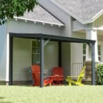 Domi Wandpavillon 2,4x3 m Hardtop Stahldach Grau – Terrasse