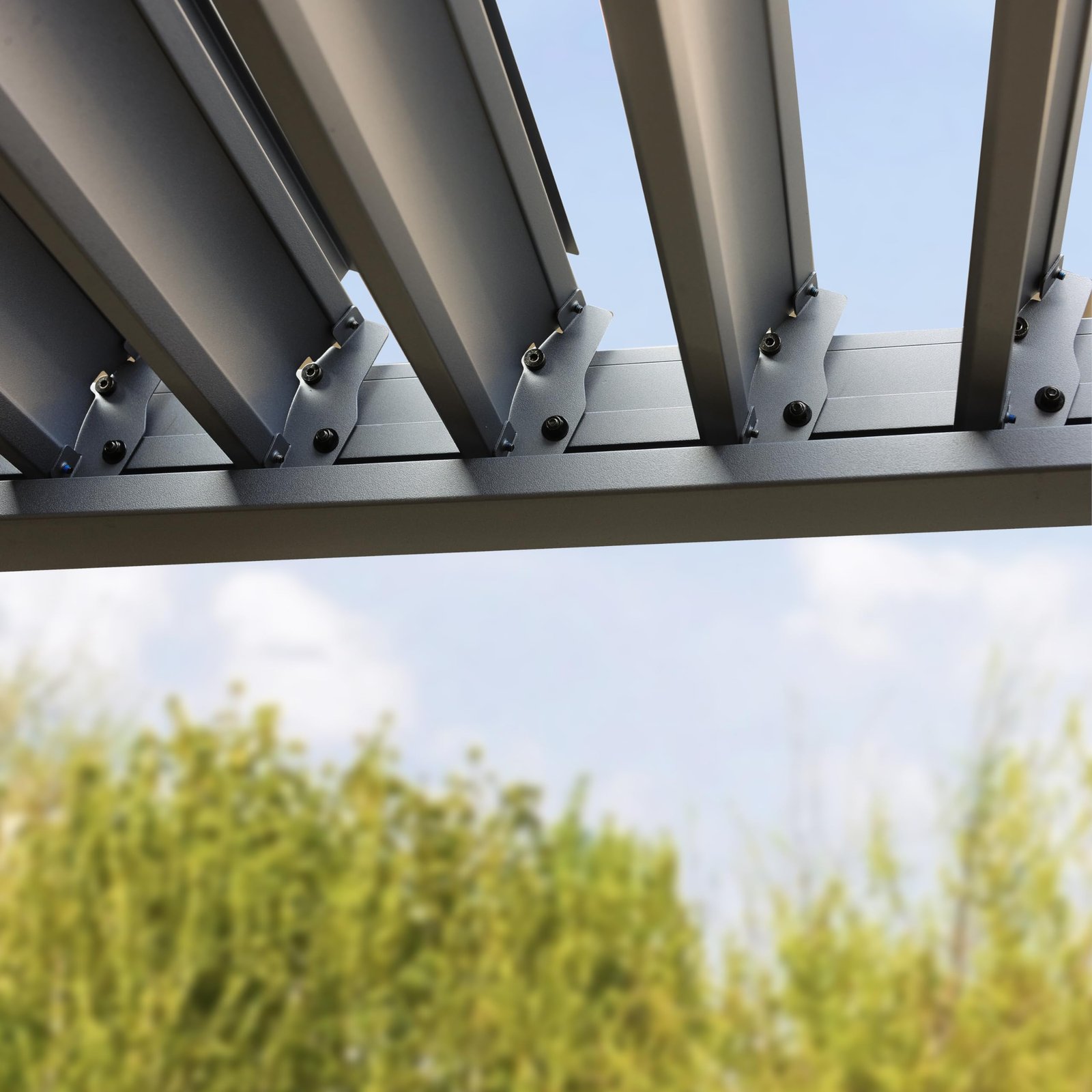 PRIMEYARD Pergola 3x6m Aluminium Lamellendach Stahl Grau – Bild 6