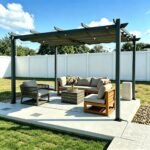 PURPLE LEAF Pergola 3x4 m Aluminium Schiebedach Wasserdicht Grau